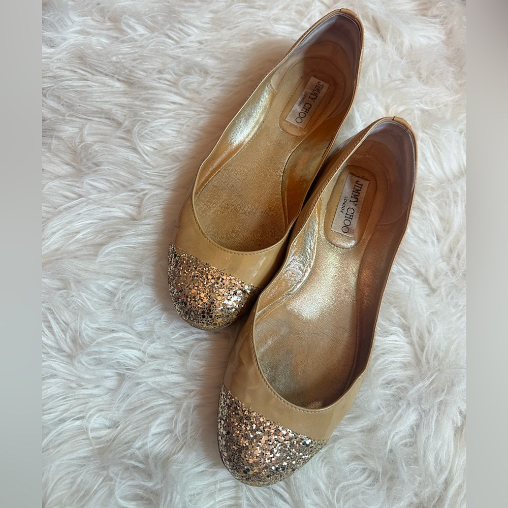 Jimmy Choo glitter tip flat